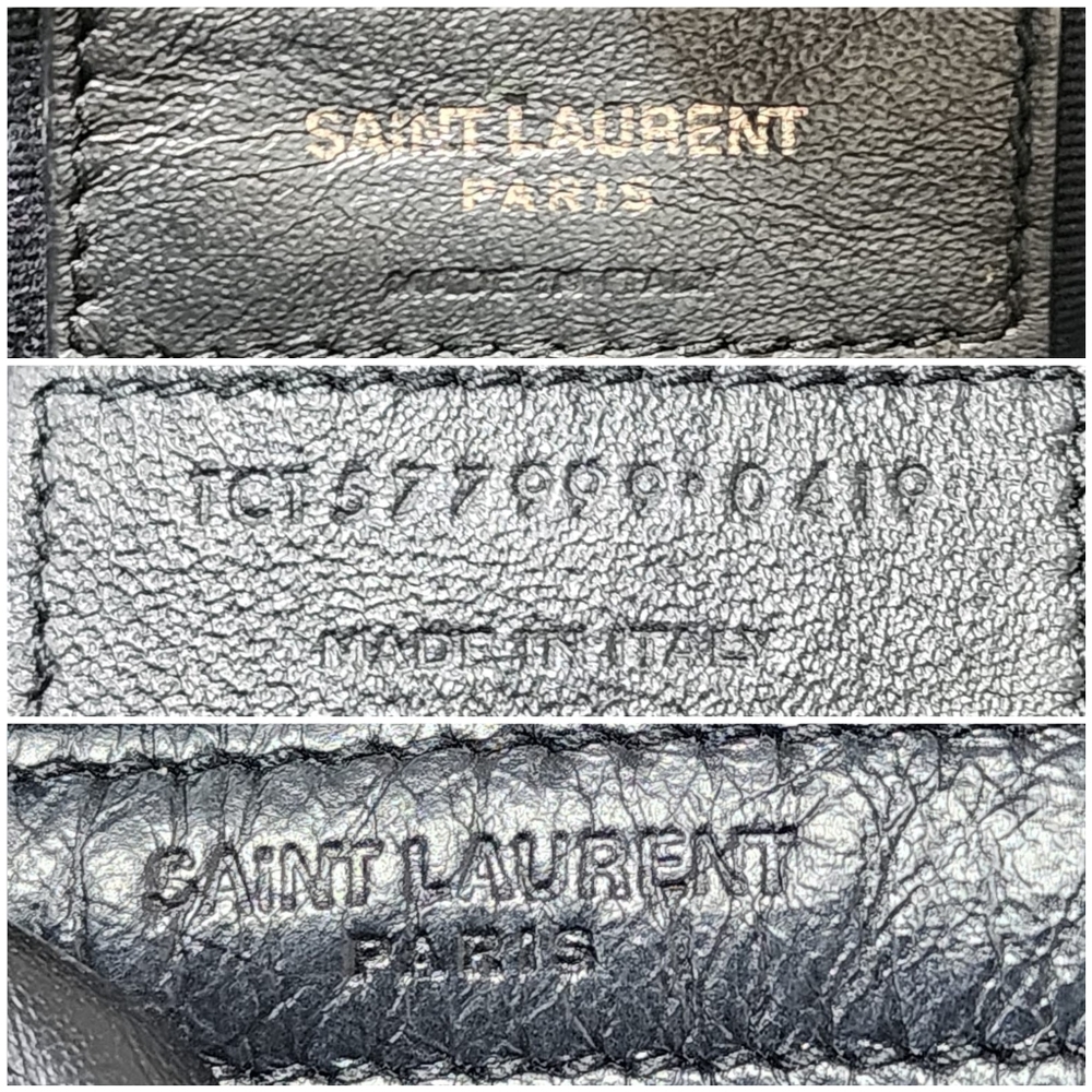 Saint Laurent Crinkled Calfskin Matelasse Monogram Large Niki Shopper Tote Black - Picture 4 of 15
